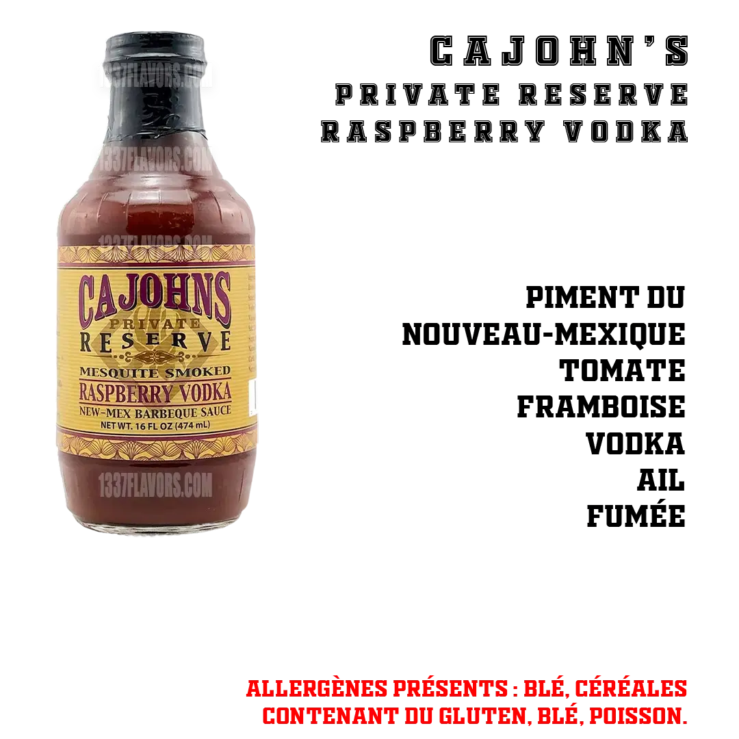 CaJohn's - Private Reserve Raspberry Vodka 1337 Flavors