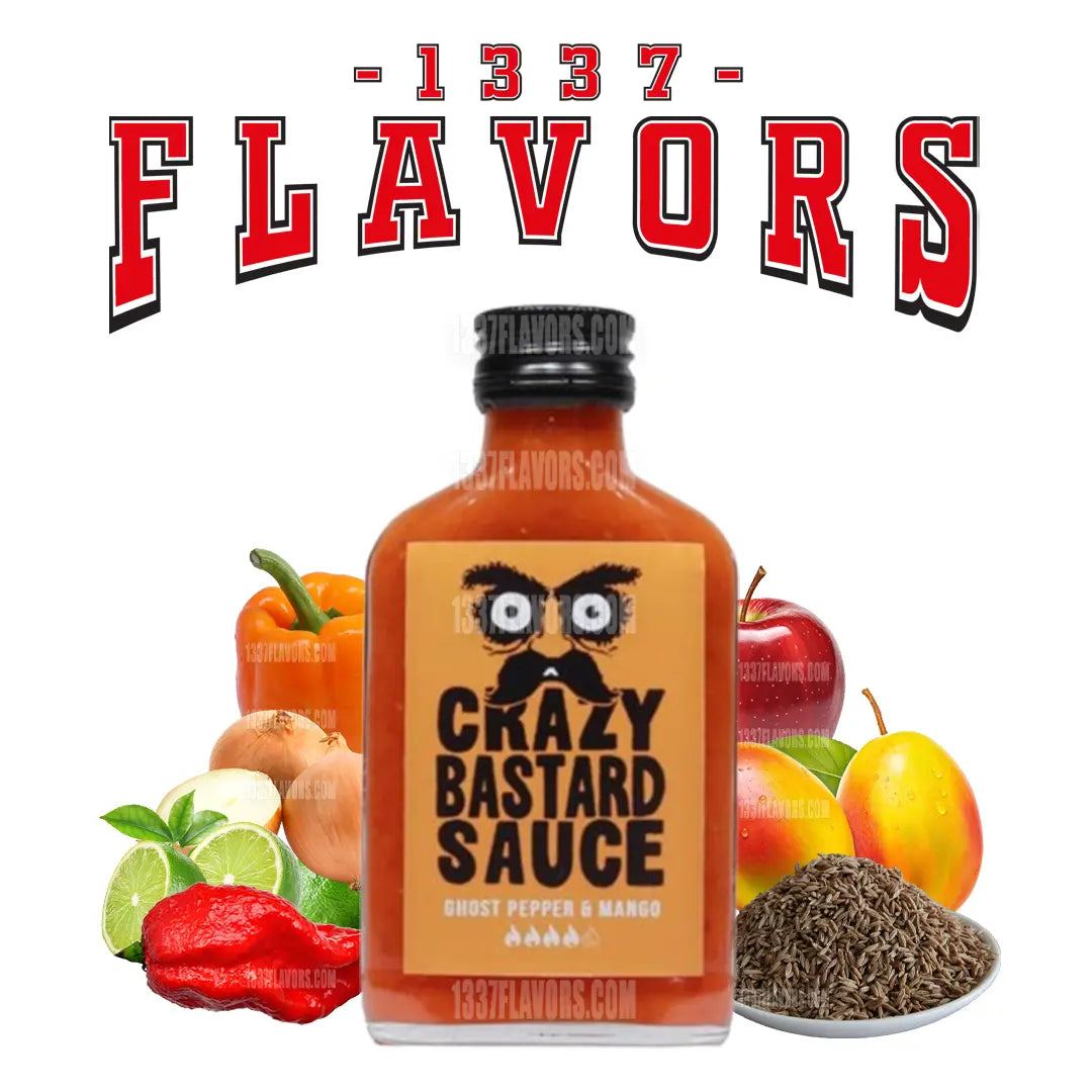 Ghost Pepper & Mango Crazy Bastard Sauce - Piment Ghost - Mangue - Poivron - Pomme - Cumin