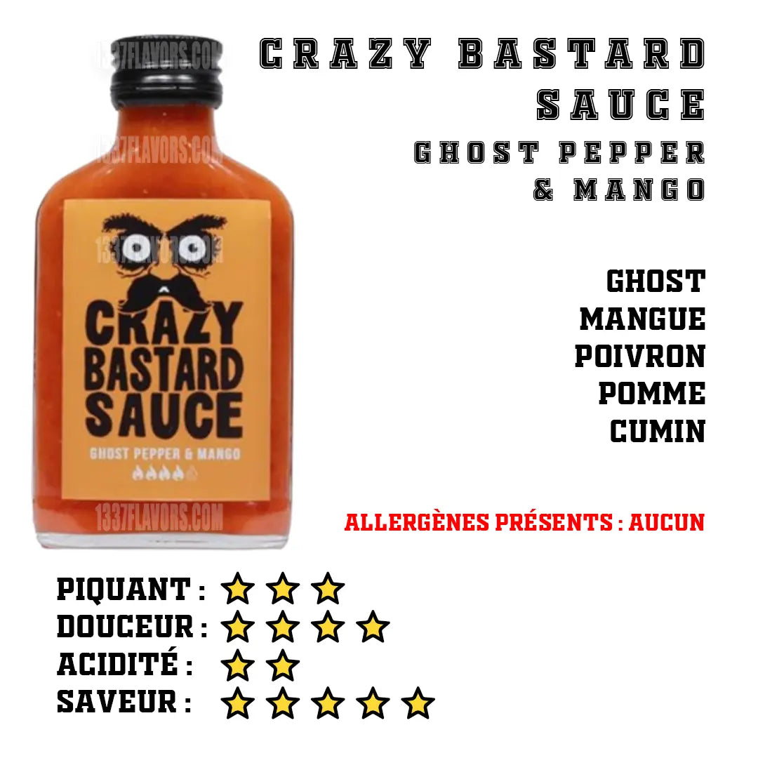 Crazy Bastard Sauce - Ghost Pepper & Mango Crazy Bastard Sauce