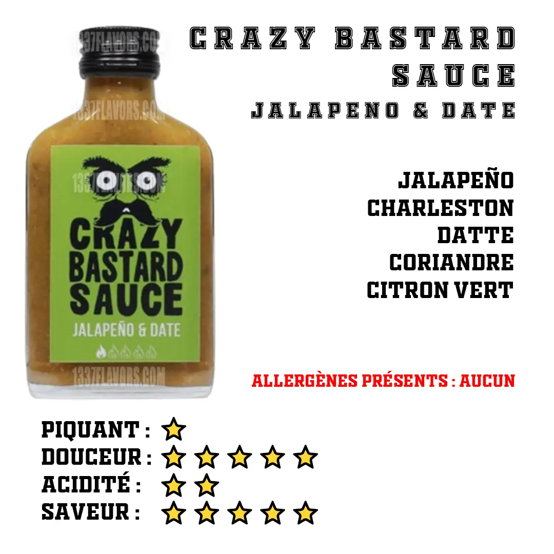 Crazy Bastard Sauce - Jalapeño & Date Crazy Bastard Sauce