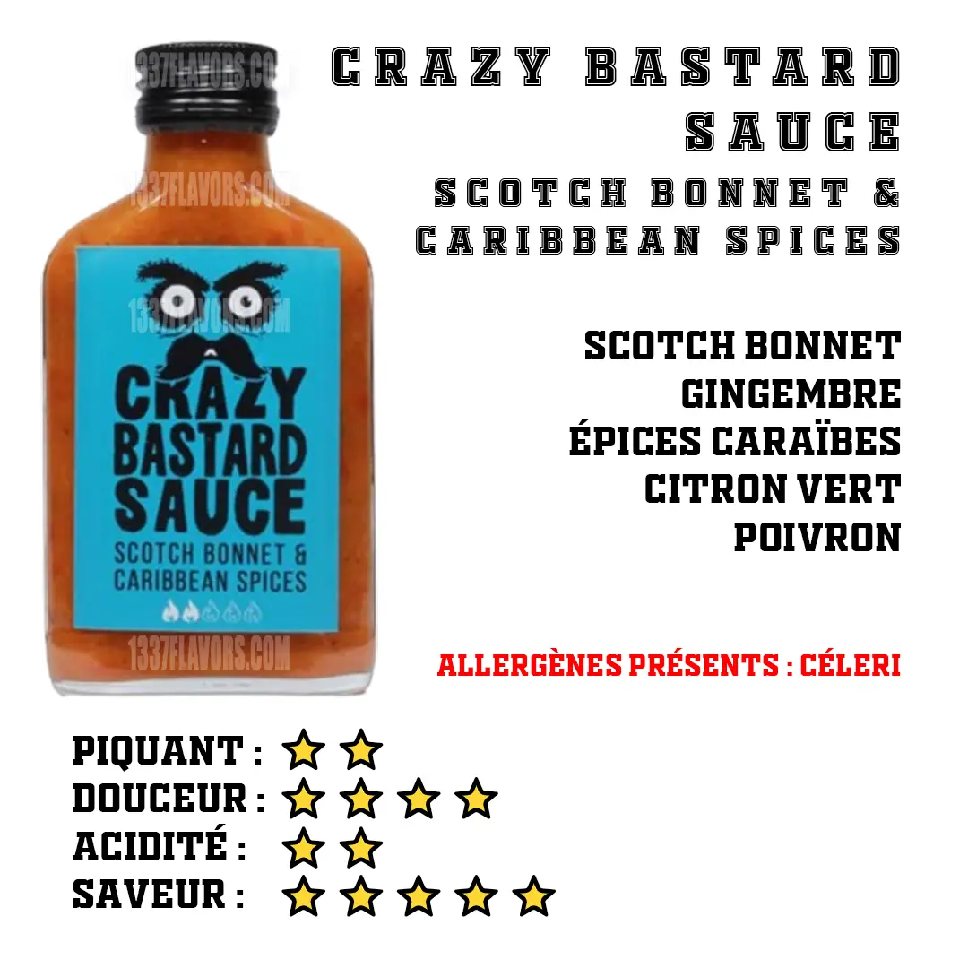 Crazy Bastard Sauce - Scotch Bonnet & Caribbean Spices Crazy Bastard Sauce