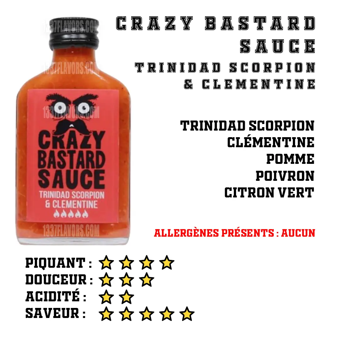 Crazy Bastard Sauce - Trinidad Scorpion & Clementine Crazy Bastard Sauce