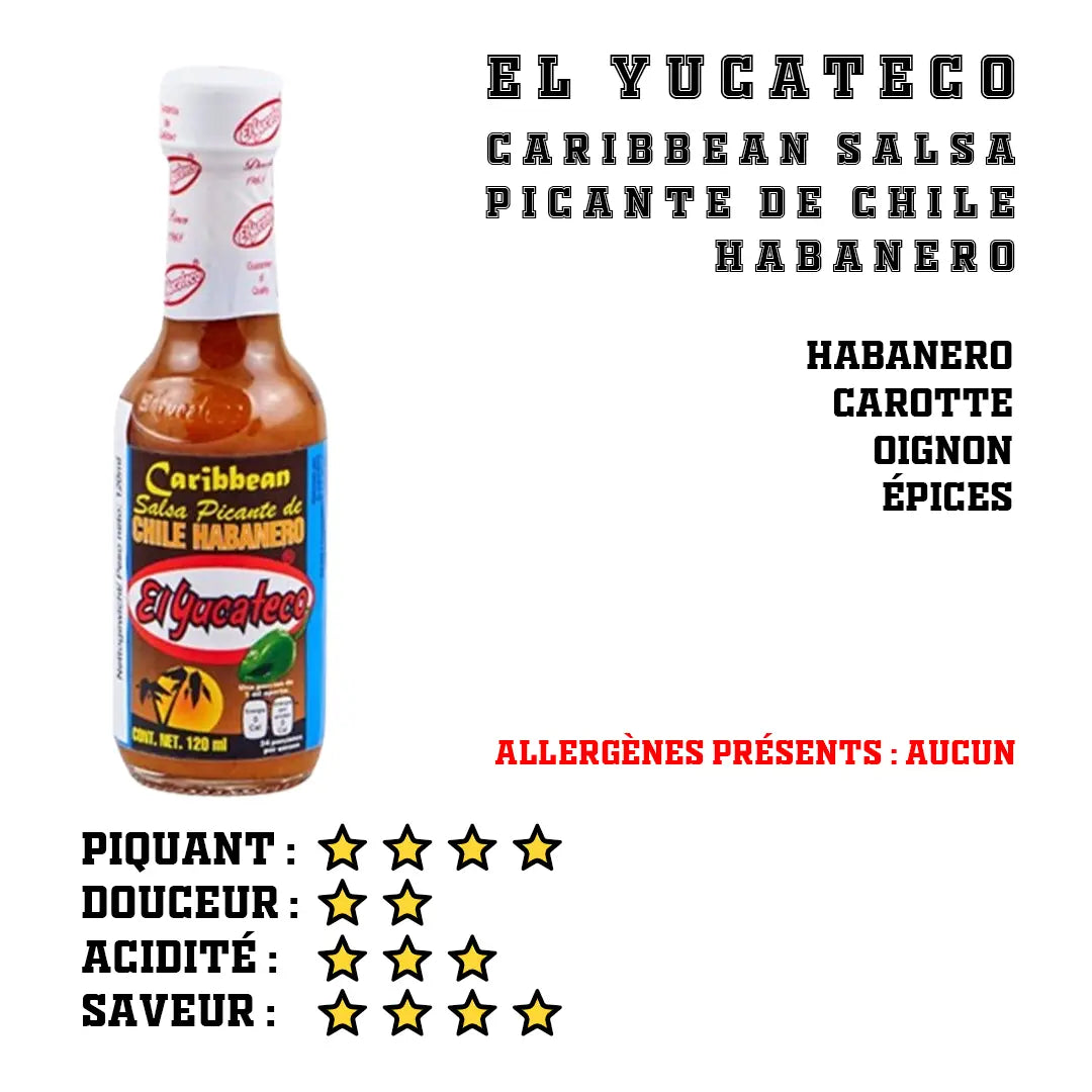El Yucateco - Caribbean Salsa Picante de Chile Habanero El Yucateco