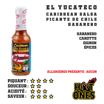 El Yucateco - Caribbean Salsa Picante de Chile Habanero El Yucateco