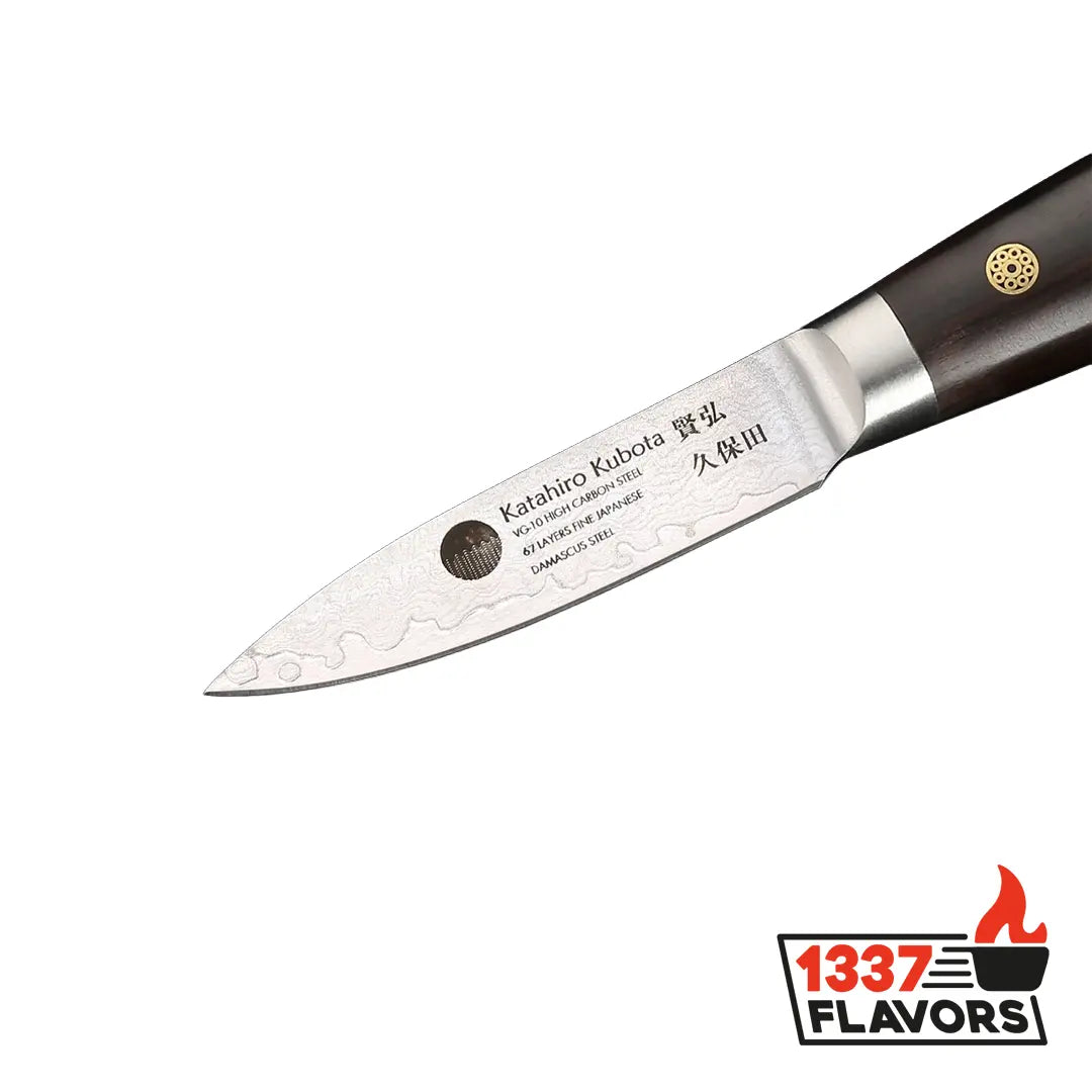 Katahiro Kubota Sense - Couteau d'office 3,5" Damas - 1337 Flavors