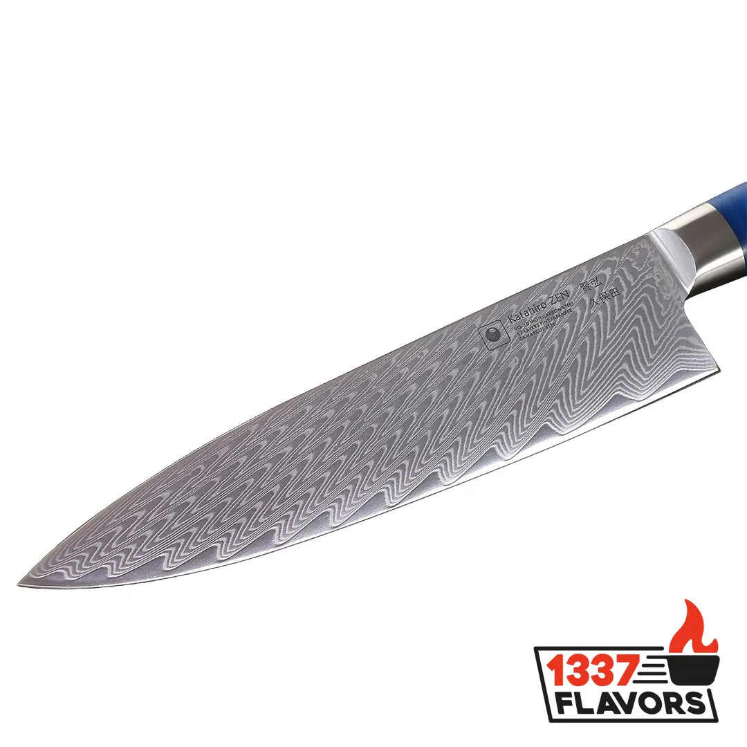 Katahiro Zen - Couteau Santoku Damas 8" - Acier Japonais VG10 67 Couches - 1337 Flavors