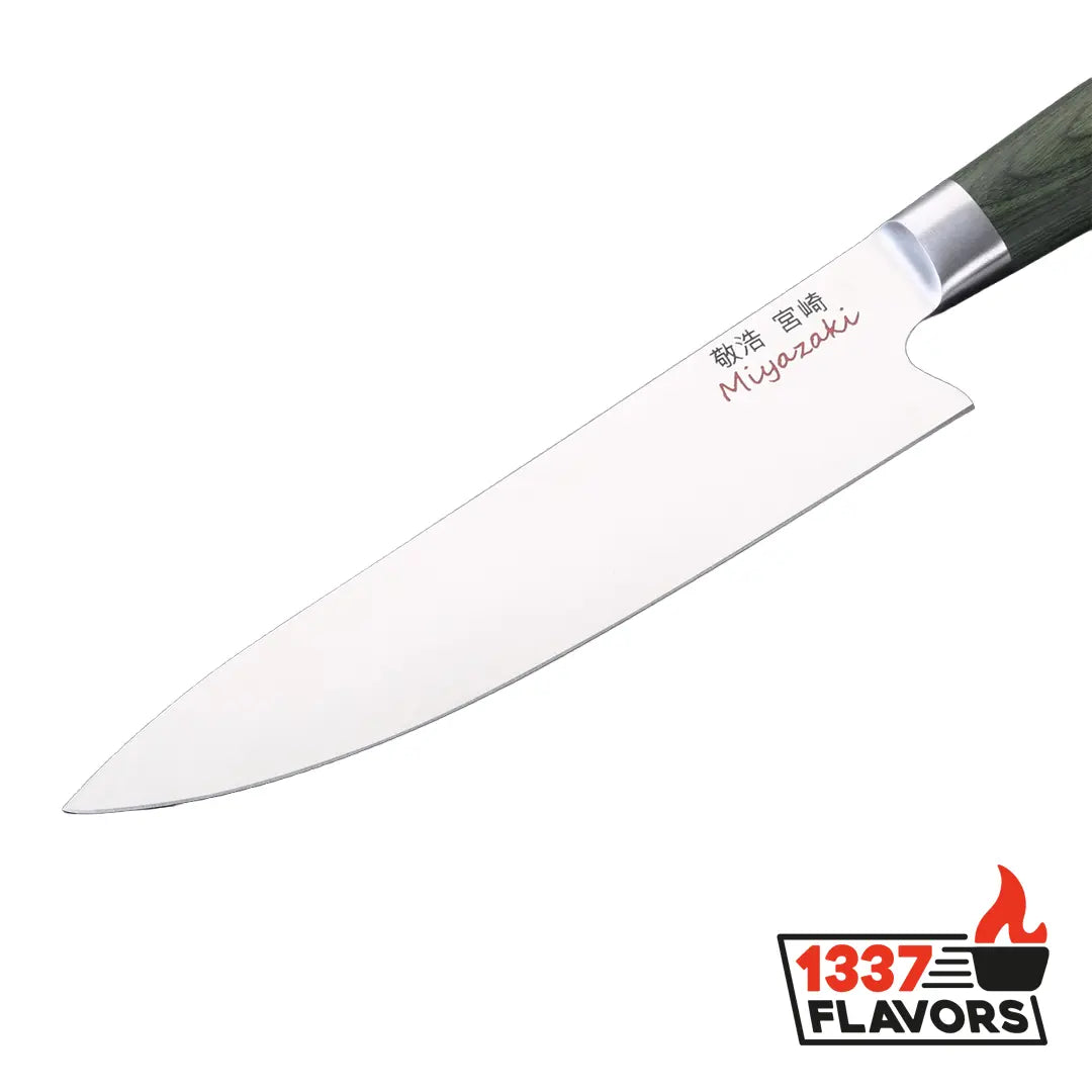 Miyazaki Kodawari - Santoku 5" – Bois de pakka vert - 1337 Flavors