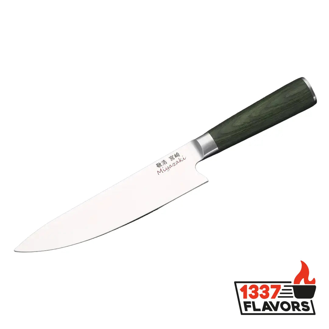 Miyazaki Kodawari - Santoku 5" – Bois de pakka vert - 1337 Flavors