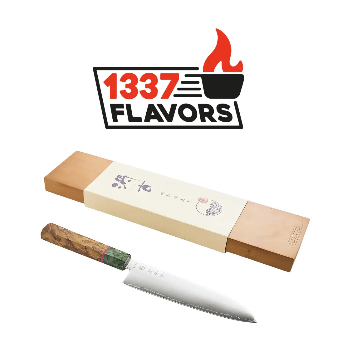 Uzco - Couteau Santoku Style Japonais Damas 17cm / 7 pouces AUTOMNE UZCO