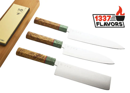 Uzco - Couteau Santoku Style Japonais Damas 17cm / 7 pouces AUTOMNE UZCO