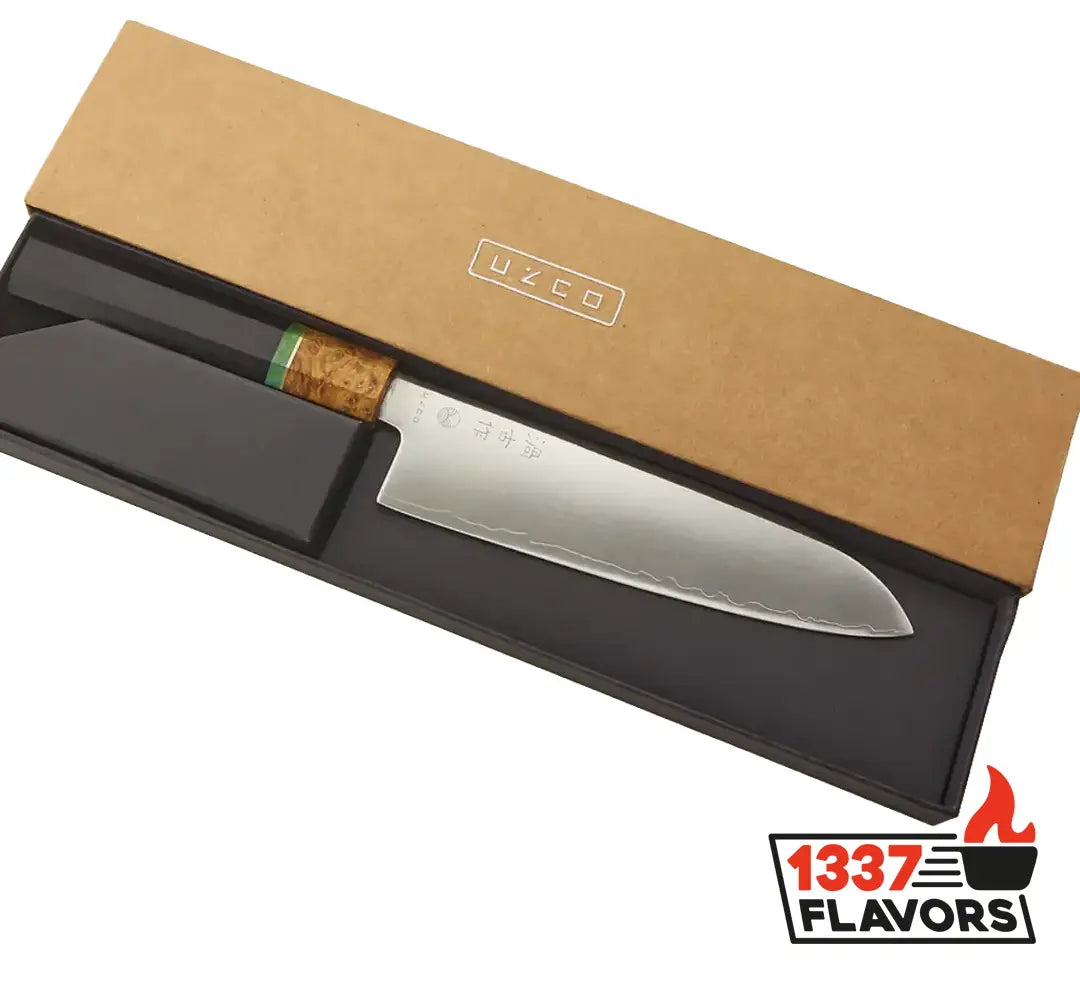 Uzco - Couteau Santoku Style Japonais Damas 17cm / 7 pouces AUTOMNE - 1337 Flavors