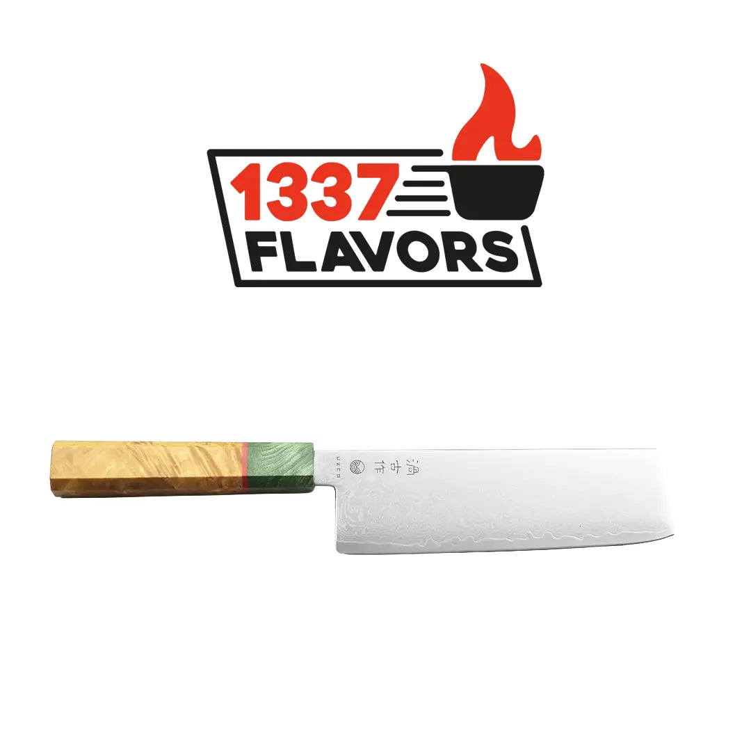 Uzco - Couteau Style Japonais Nakiri Damas 16,5 cm / 6,5 pouces UZCO