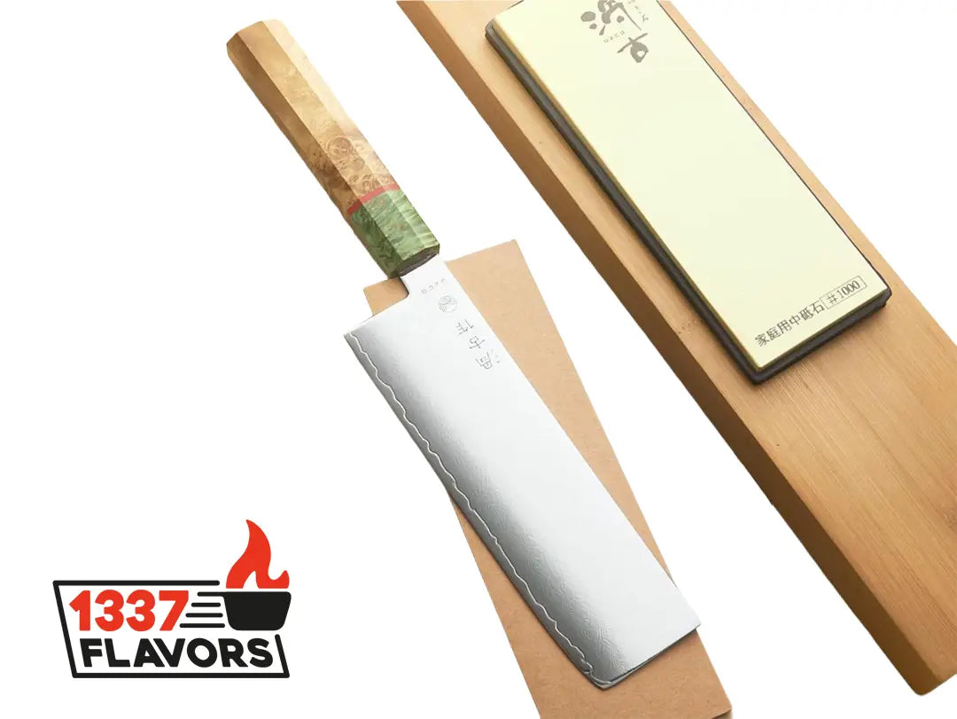 Uzco - Couteau Style Japonais Nakiri Damas 16,5 cm / 6,5 pouces UZCO